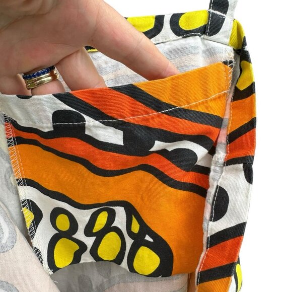 IKEA Treblad Canvas Tote Bag Orange Citrus Yellow Black White Boho Hippie Style - Picture 7 of 11